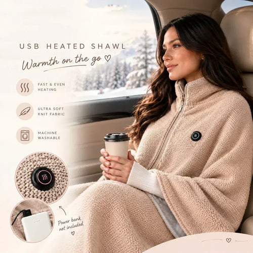 🛋️❤️Hands‑Free Zipper‑Wearable USB Heated‑Shawl | Fast‑Heat For Office Desk‑Work & Indoor‑Relax🧣