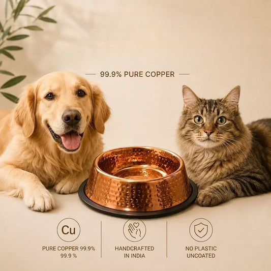 Rovenivo™ 99.9% Pure Copper Bowl for Dogs & Cats