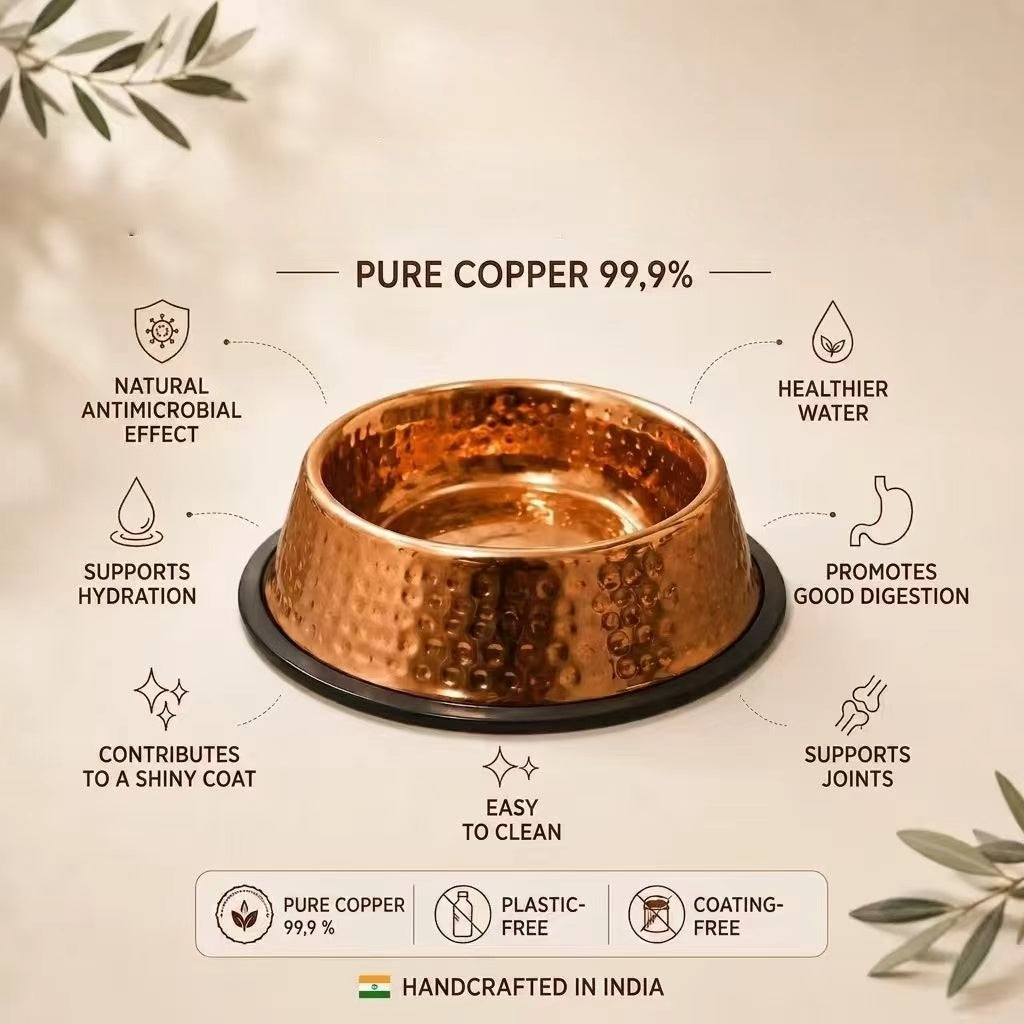 Rovenivo™ 99.9% Pure Copper Bowl for Dogs & Cats