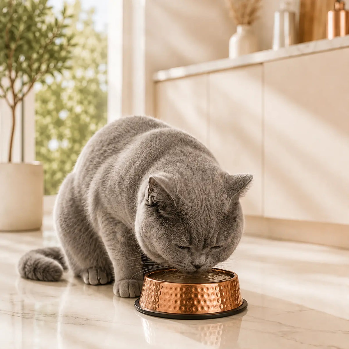 Rovenivo™ 99.9% Pure Copper Bowl for Dogs & Cats