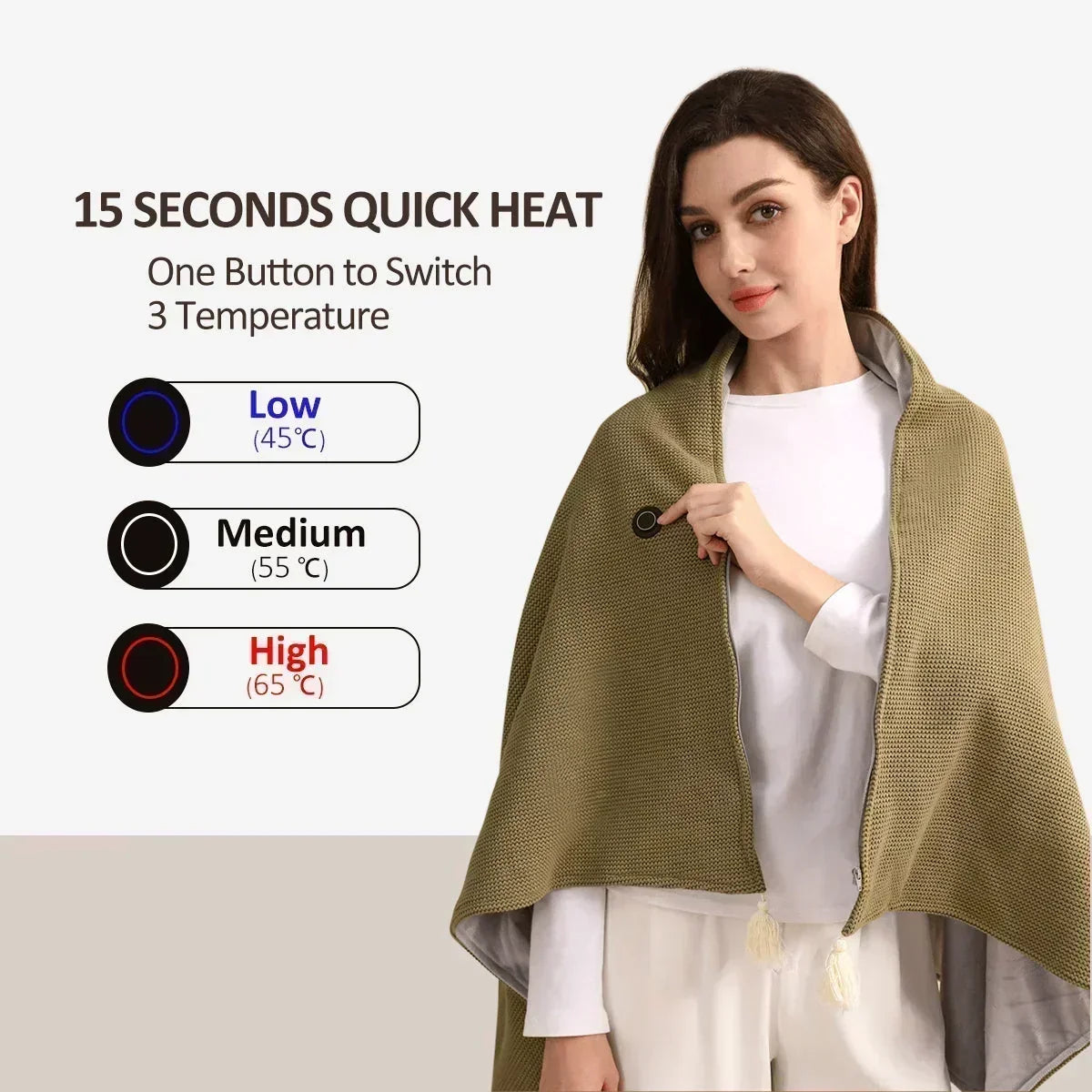 🛋️❤️Hands‑Free Zipper‑Wearable USB Heated‑Shawl | Fast‑Heat For Office Desk‑Work & Indoor‑Relax🧣