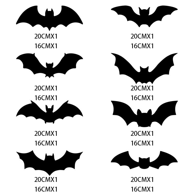 Halloween 3D Bat Decor Stickers Set