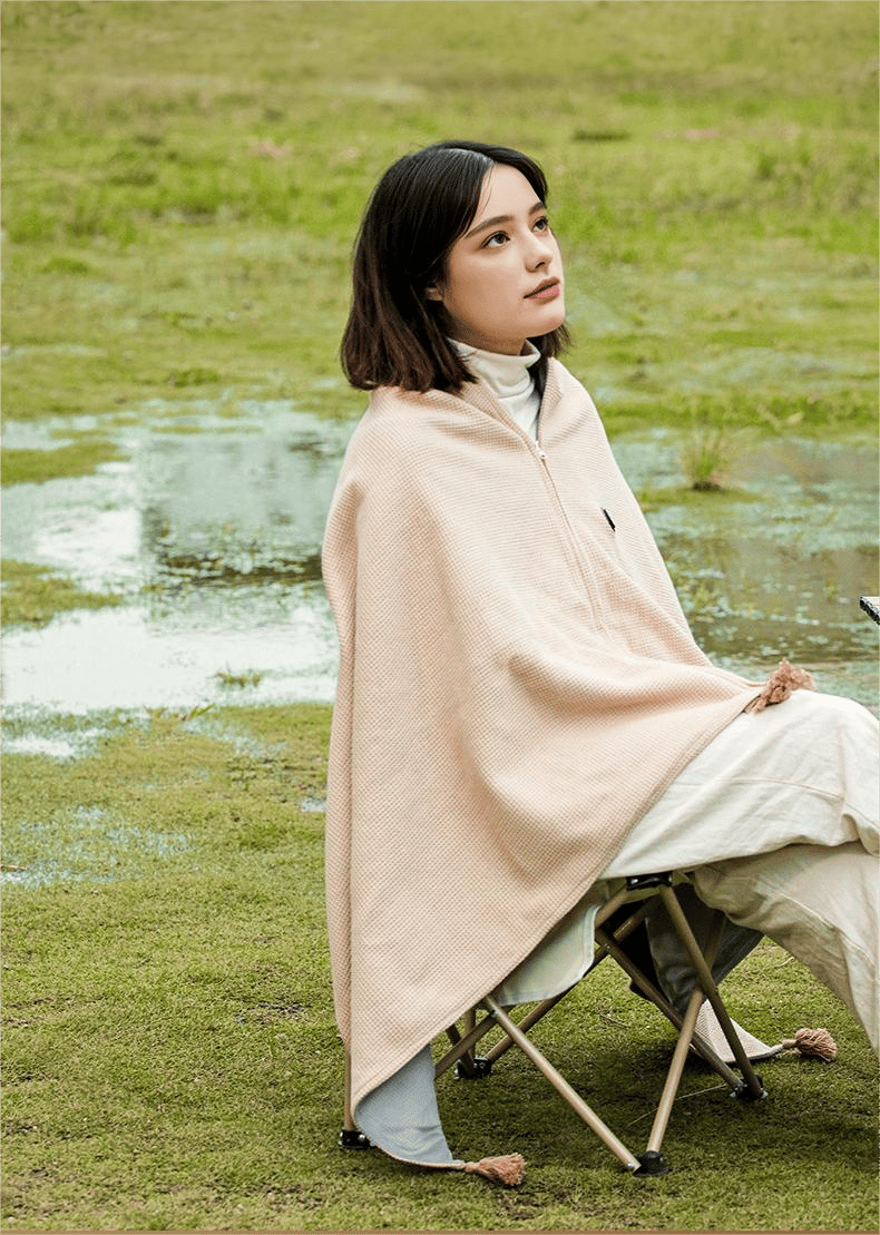 🛋️❤️Hands‑Free Zipper‑Wearable USB Heated‑Shawl | Fast‑Heat For Office Desk‑Work & Indoor‑Relax🧣