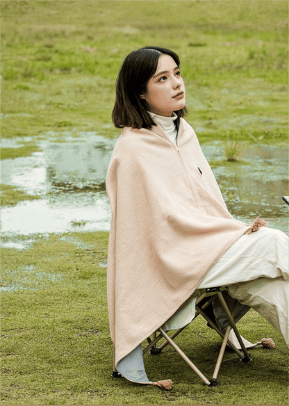 🛋️❤️Hands‑Free Zipper‑Wearable USB Heated‑Shawl | Fast‑Heat For Office Desk‑Work & Indoor‑Relax🧣