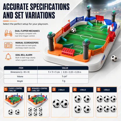 2 Player Battle Tabletop Soccer Game Interactive Table Football Board Toy for Kids